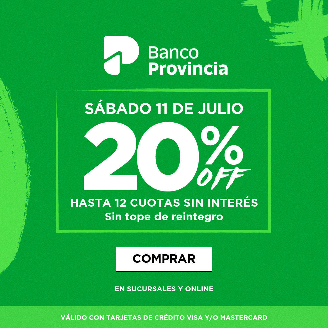 Provincia 20% OFF y 9 cuotas sin interés