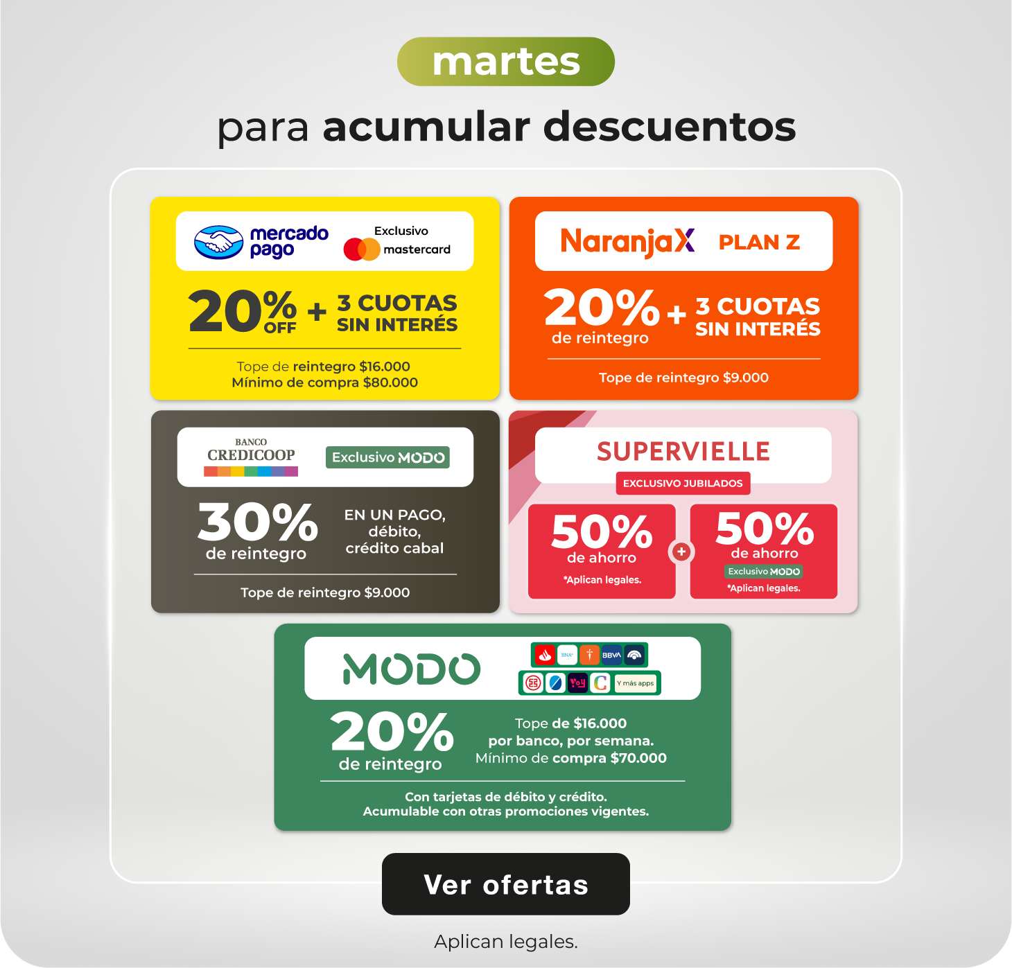 MARTES PARA ACUMULAR DESCUENTOS